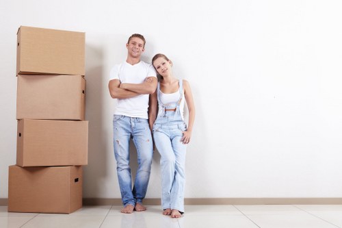Professional packing materials and boxes prepared for a Belsize Park home move