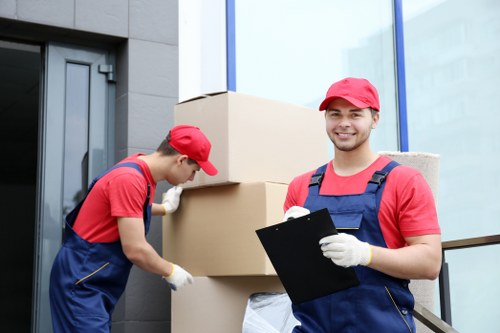 Removal team preparing a house move in Belsize Park