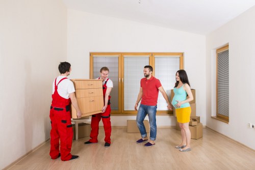 Careful waste separation and recycling during a move in a borough area
