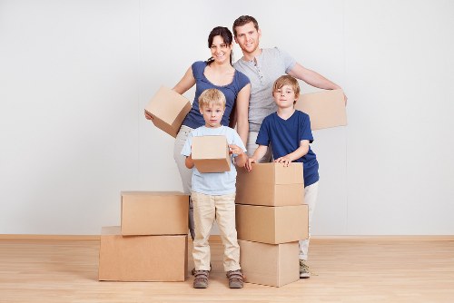 Household items being carefully loaded for transport in north London