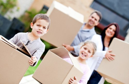 Local movers handling furniture access in a Belsize Park property