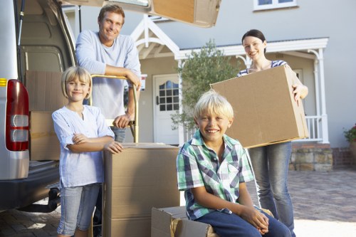 Professional movers planning access and parking for a local relocation