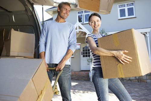 A van parked for a home move in a North London street