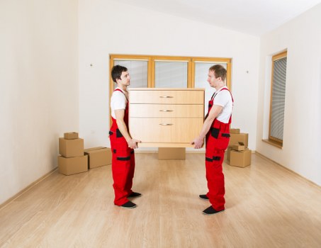 Prepared moving boxes and household items for a local move