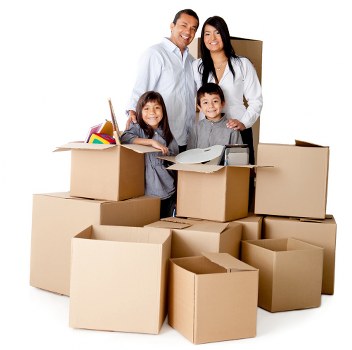 Organised moving boxes and household items in a Belsize Park property